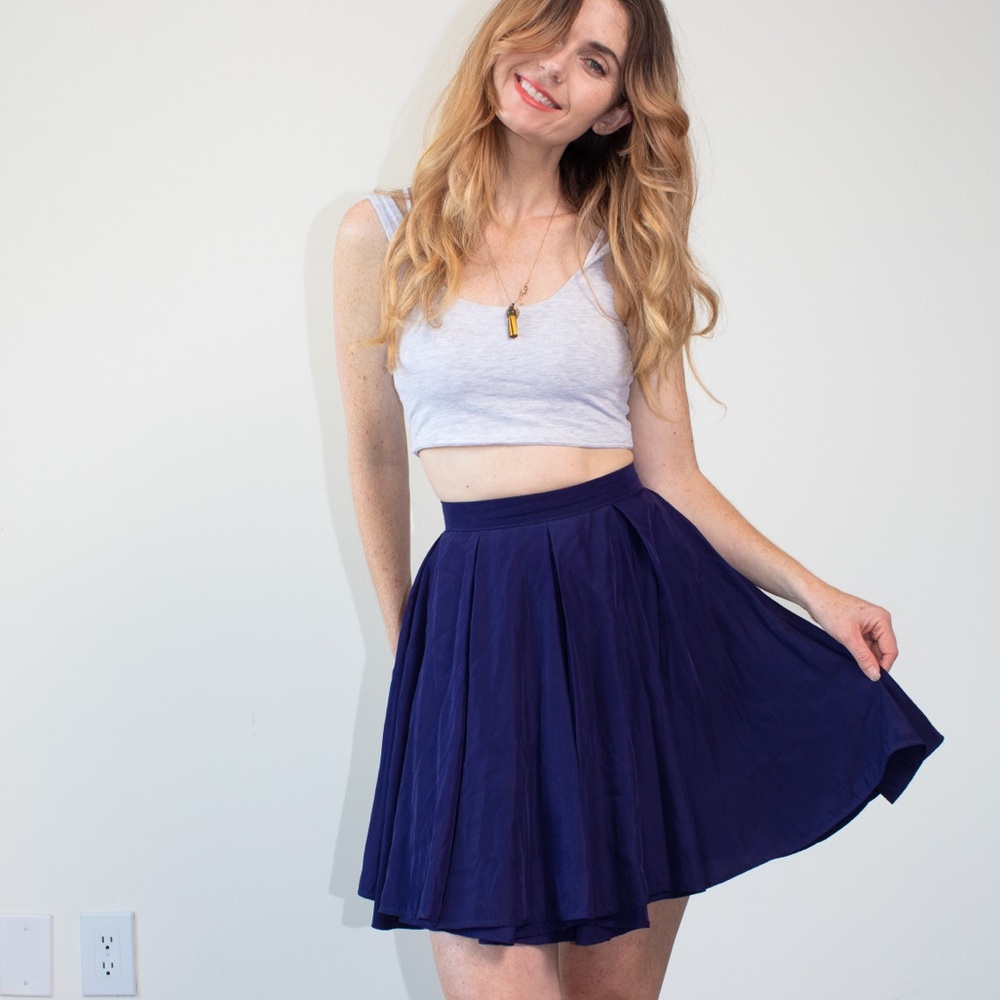 American Apparel Navy blue tennis circle skirt xs